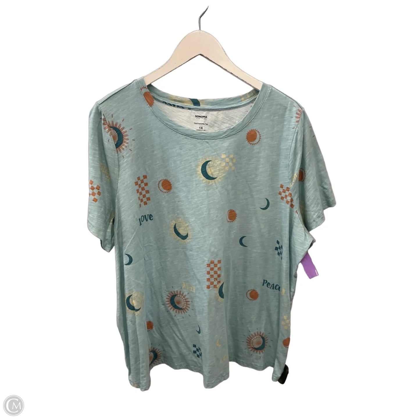 Top Short Sleeve By Sonoma In Blue, Size: 1x