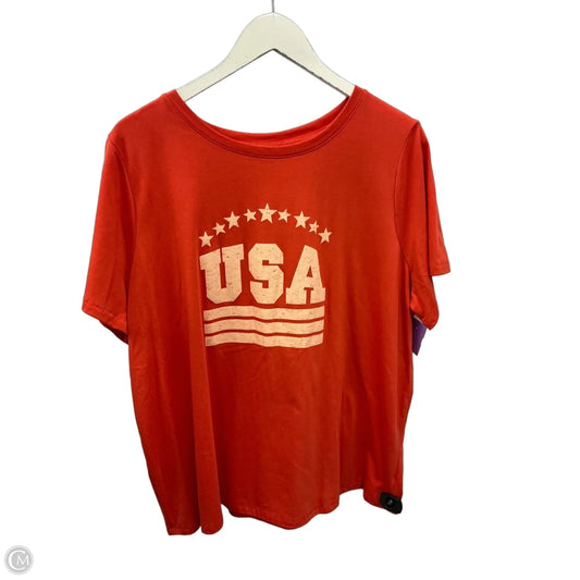 Top Short Sleeve By Sonoma In Orange, Size: 1x