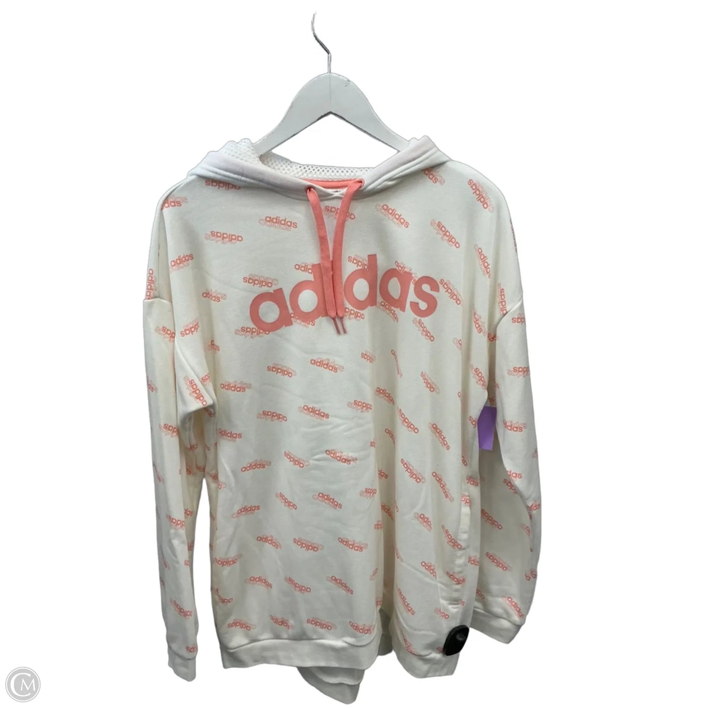 Sweatshirt Hoodie By Adidas In White, Size: L