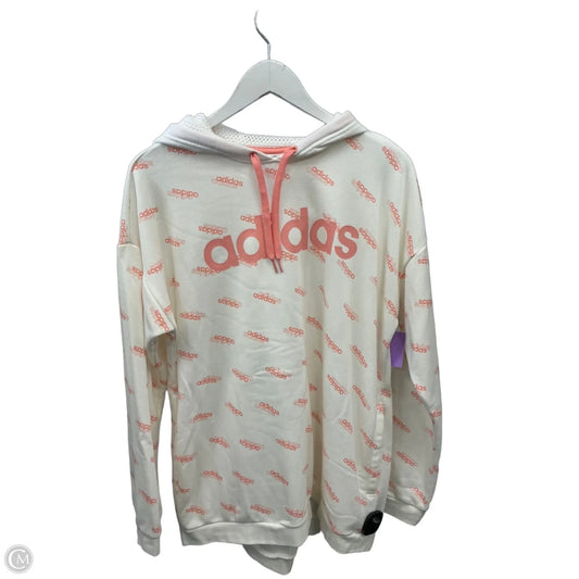 Sweatshirt Hoodie By Adidas In White, Size: L