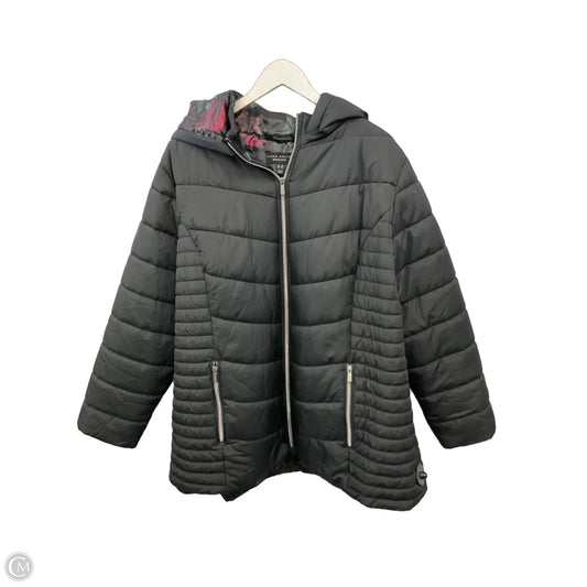 Coat Puffer & Quilted By Susan Graver In Black, Size: 3x