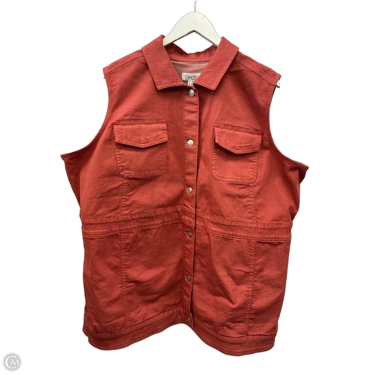 Vest Other By D&co. In Orange, Size: 2x