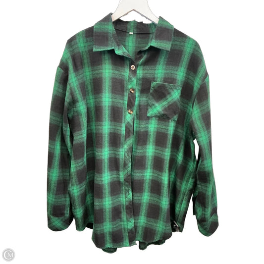 Top Long Sleeve By Cmf In Black & Green, Size: Xxl