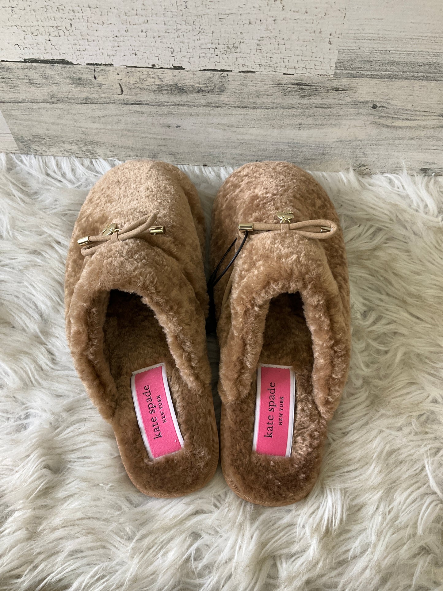 Slippers Designer By Kate Spade In Brown