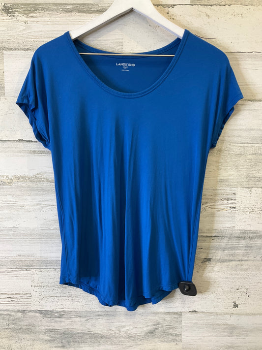 Blue Top Short Sleeve Basic Lands End, Size Xs