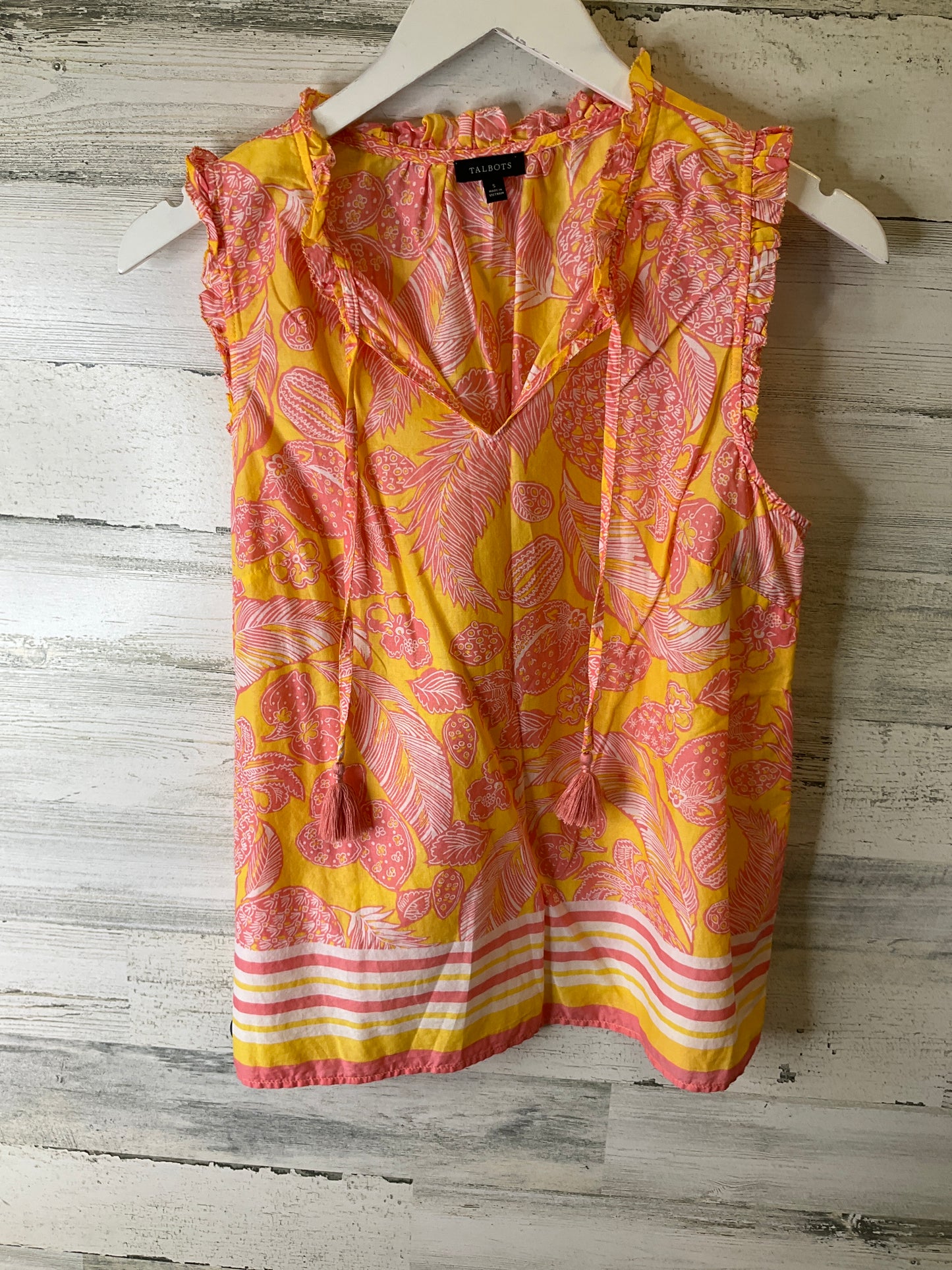 Orange & Pink Top Sleeveless Talbots, Size S