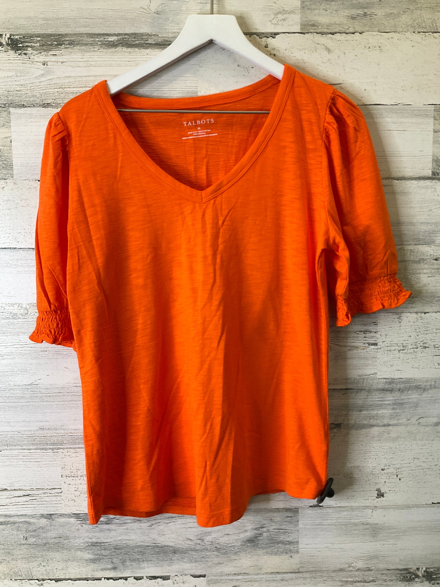 Orange Top Short Sleeve Talbots, Size M