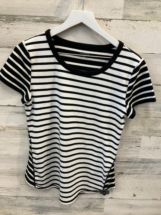 Top Short Sleeve By Talbots In Black & White, Size: Petite  M