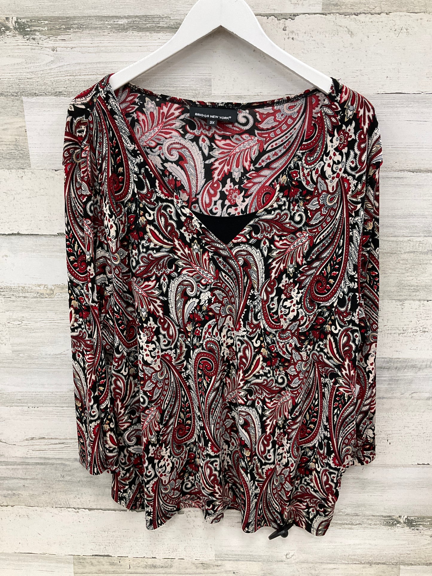 Top Long Sleeve By Briggs In Red, Size: 3x