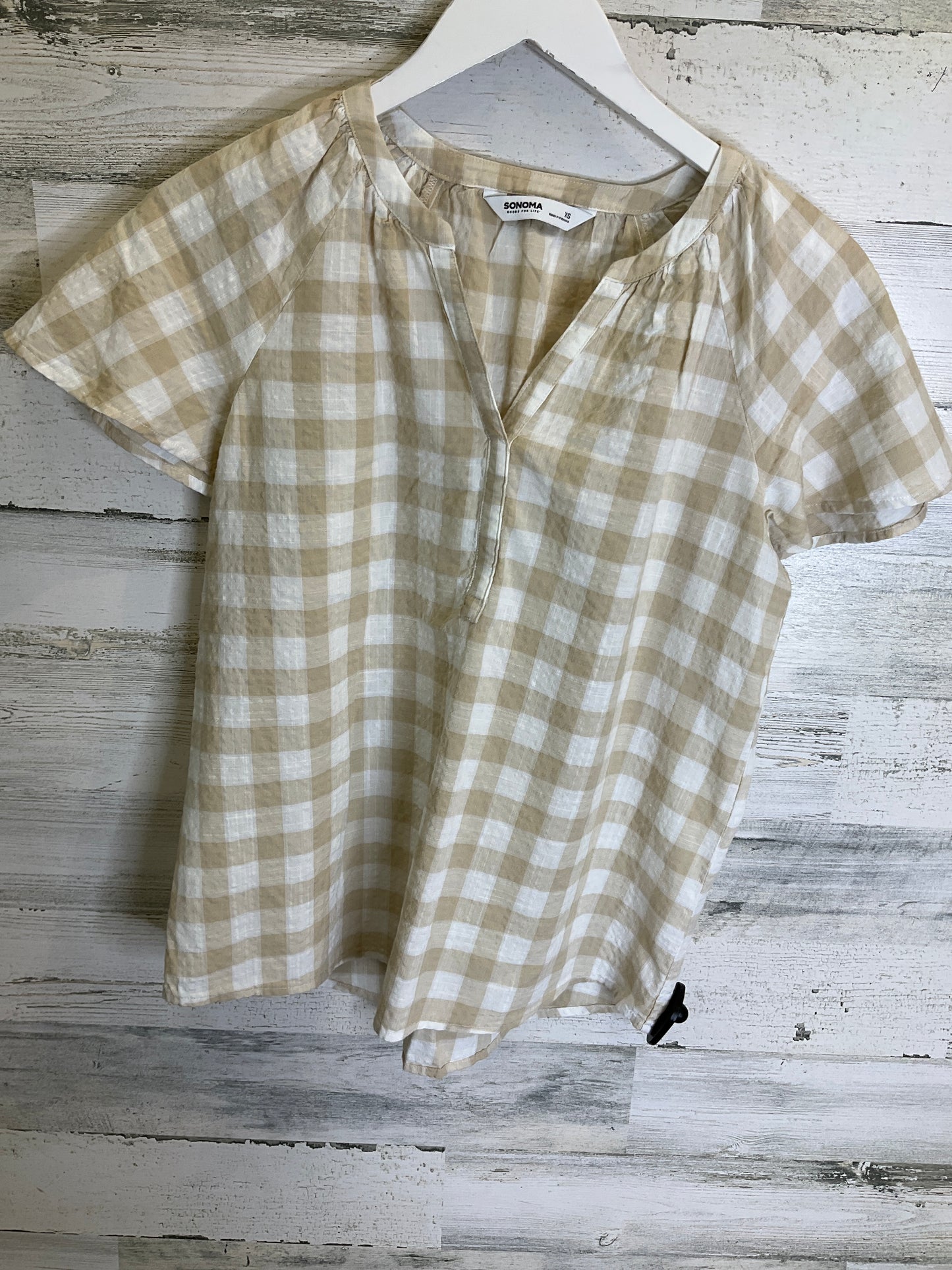 Top Short Sleeve By Sonoma In Tan, Size: Xs