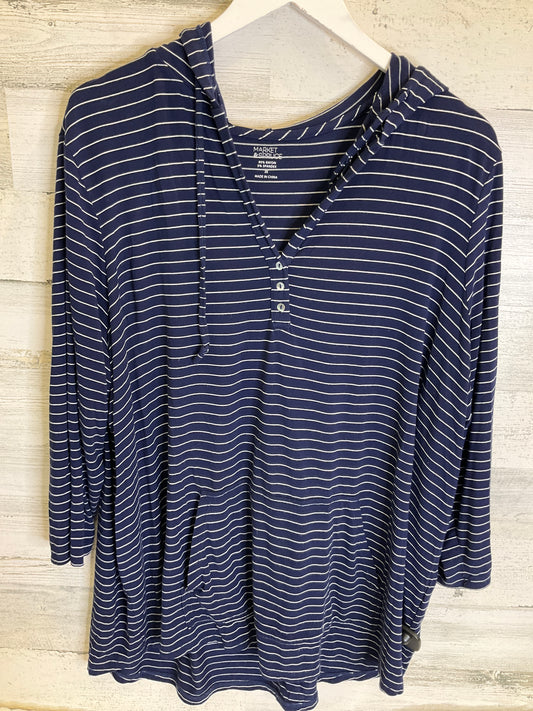 Navy Top Long Sleeve Market & Spruce, Size 2x