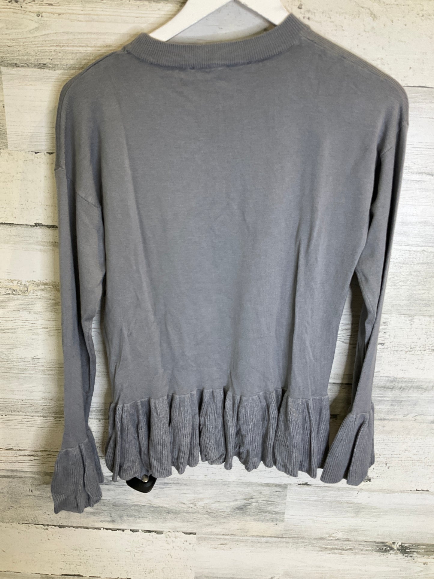 Grey Top Long Sleeve Clothes Mentor, Size S