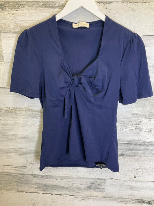 Navy Top Short Sleeve Clothes Mentor, Size M