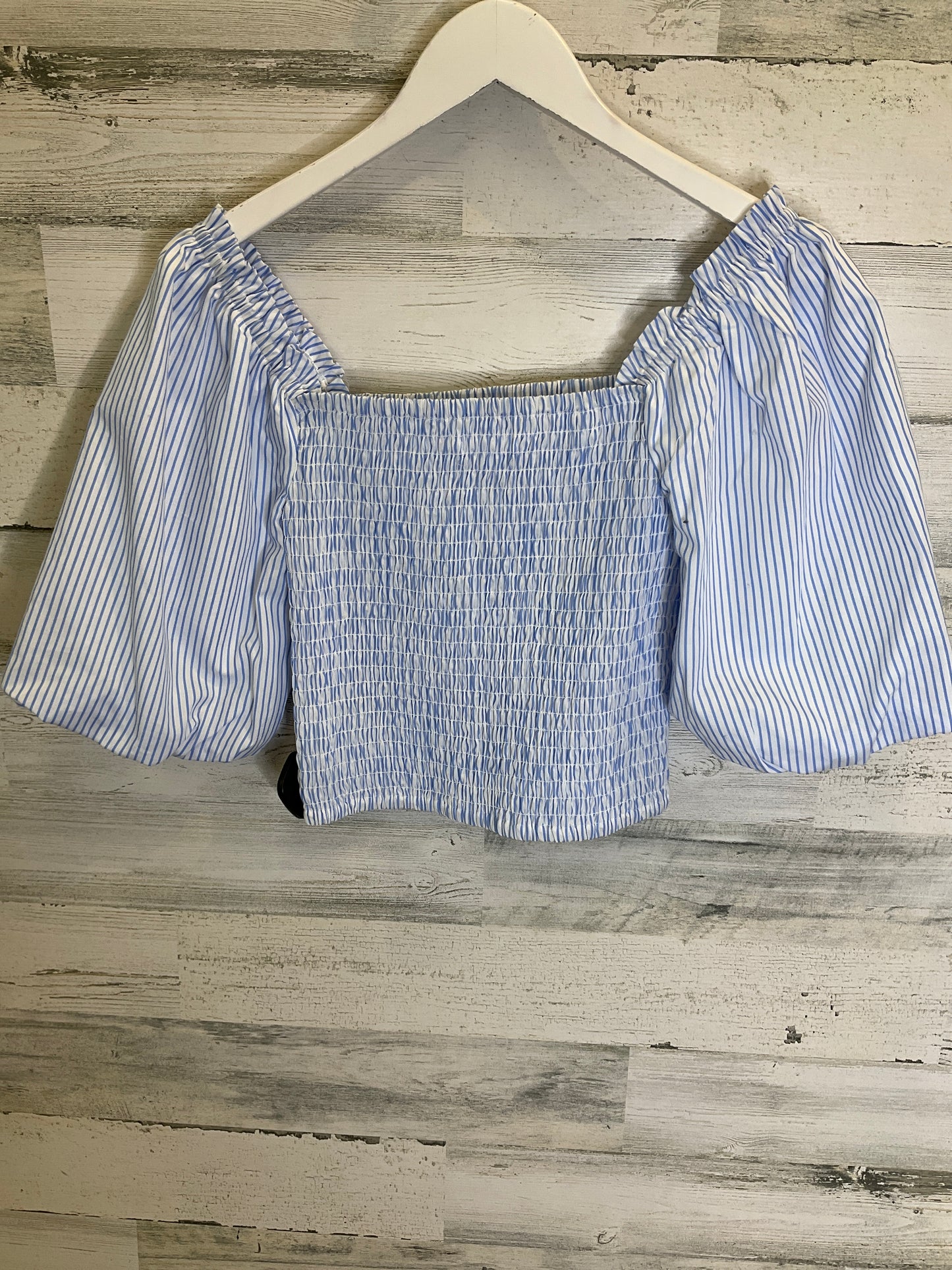 Blue & White Top Short Sleeve Steve Madden, Size S