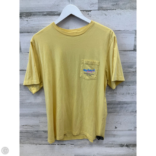 Top Short Sleeve By Vineyard Vines In Yellow, Size: S