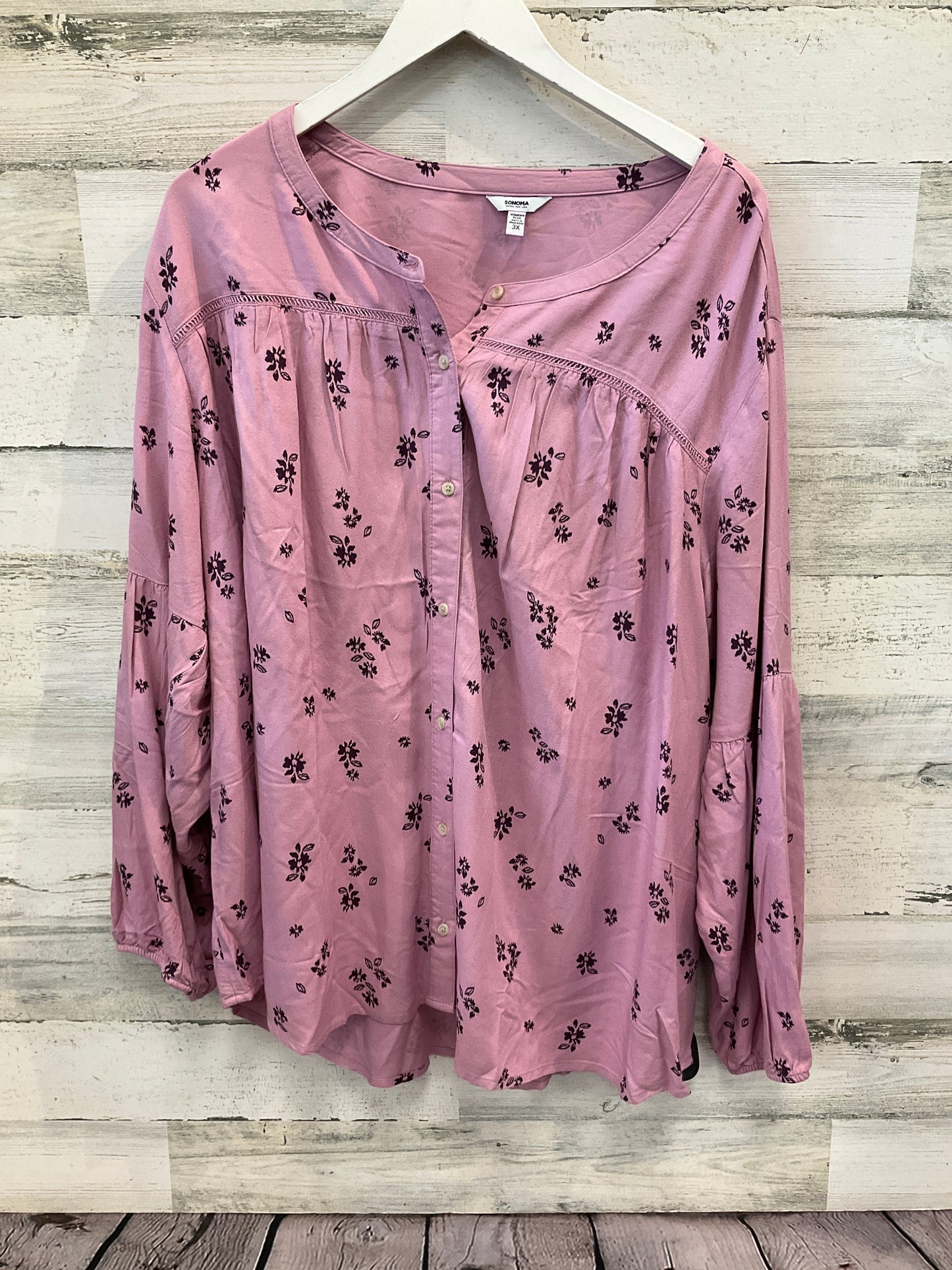 Top Long Sleeve By Sonoma In Pink, Size: 3x