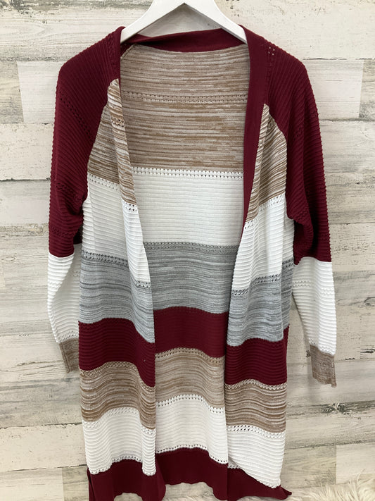 Cardigan By Cmf In Red & Tan, Size: M