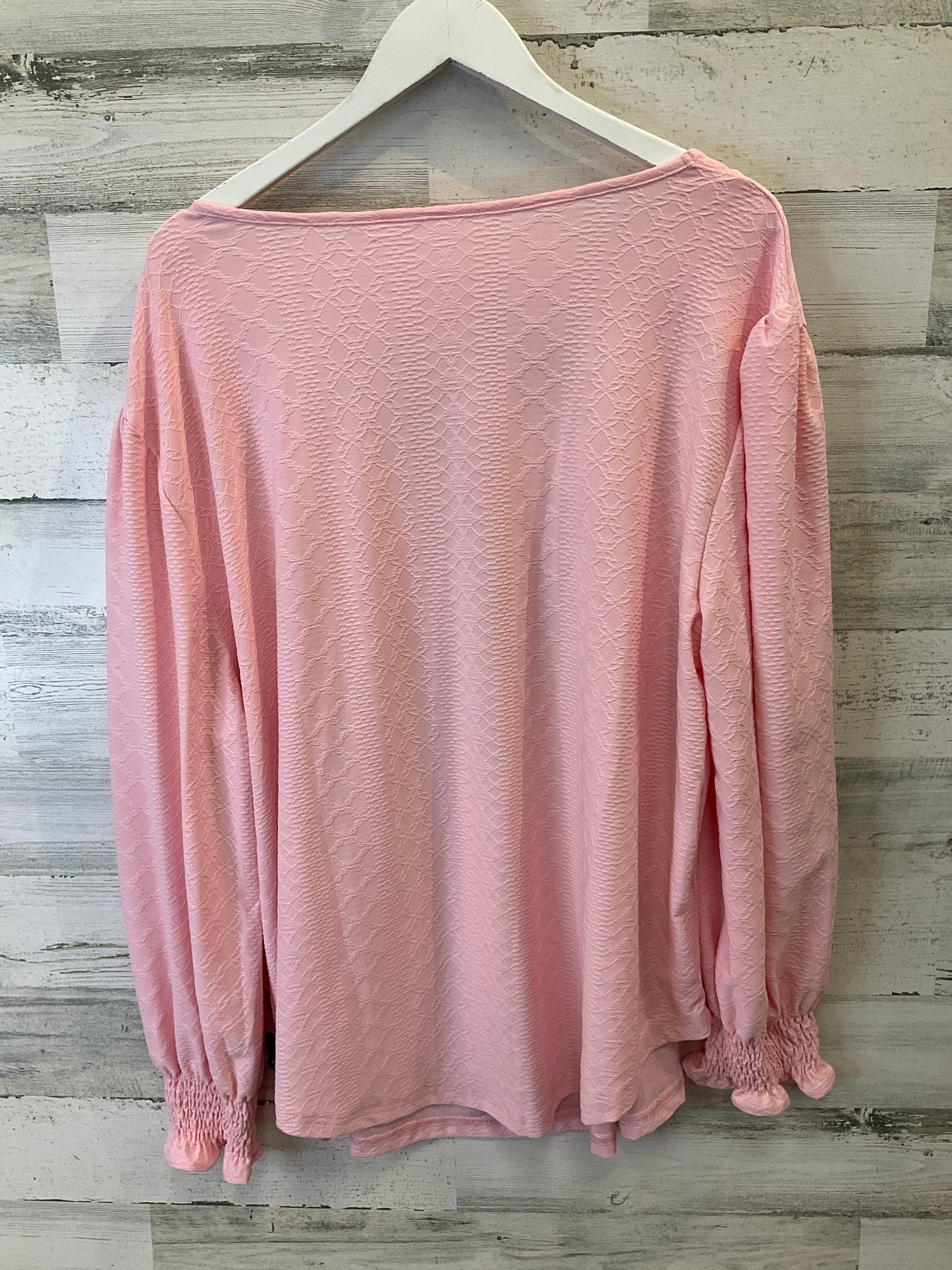 Top Long Sleeve By Cmf In Pink, Size: 4x