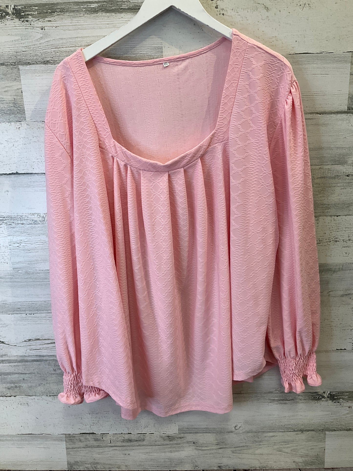 Top Long Sleeve By Cmf In Pink, Size: 4x