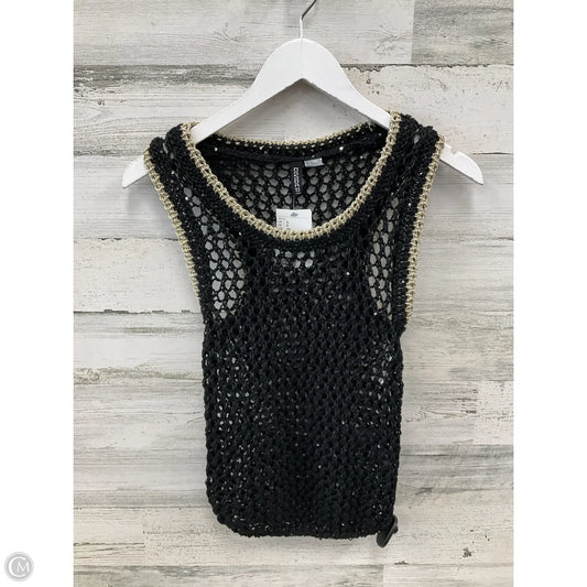 Top Sleeveless By Divided In Black & Gold, Size: S