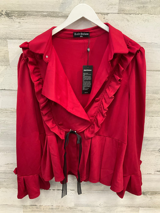 Blazer By Clothes Mentor In Red, Size: 2x