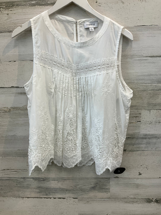 Top Sleeveless By Evereve In White, Size: L