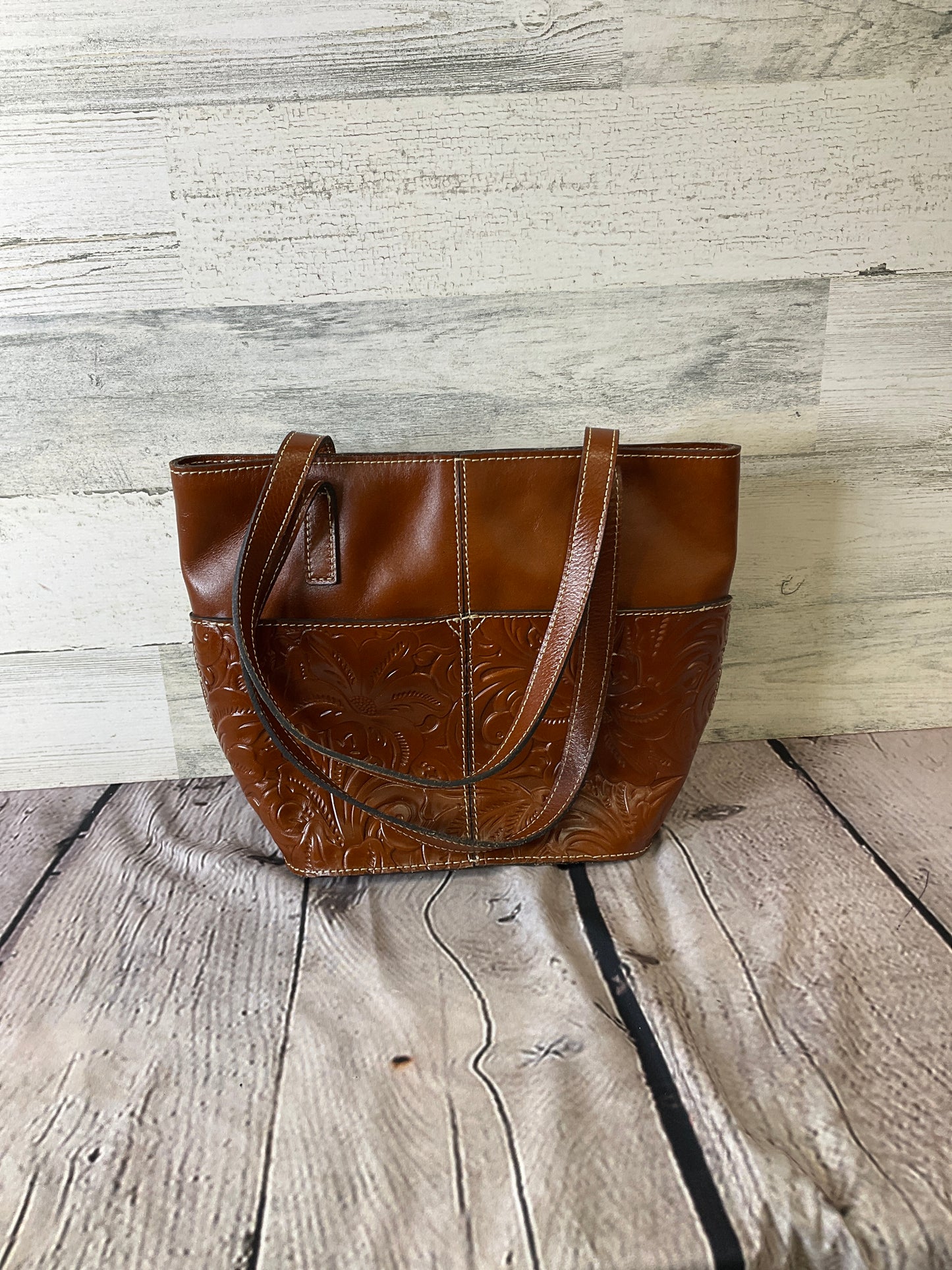 Handbag Leather By Patricia Nash, Size: Medium