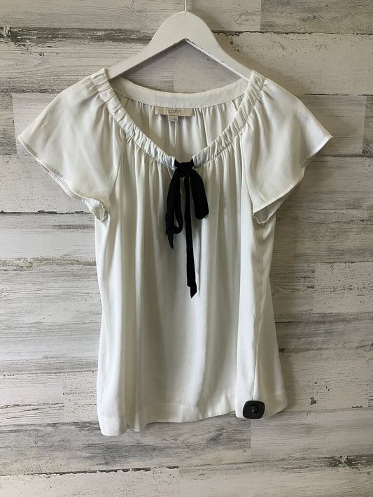 Top Short Sleeve By Loft In White, Size: S