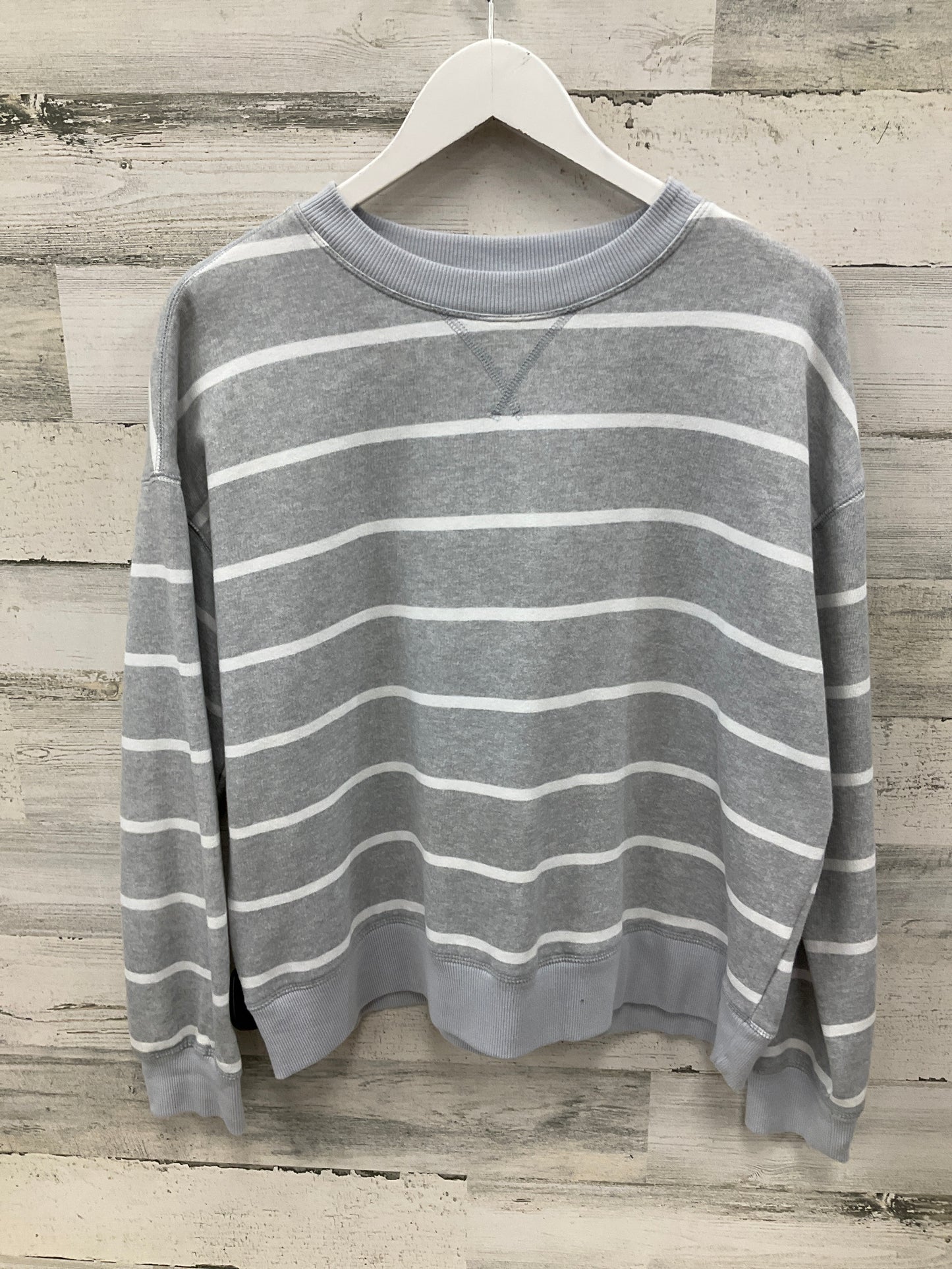 Top Long Sleeve By So In Grey & White, Size: 2x