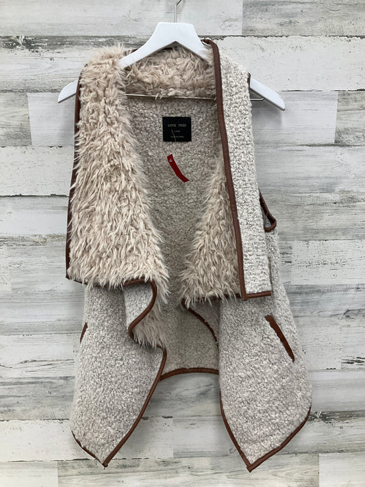 Vest Faux Fur & Sherpa By Love Tree In Tan, Size: L