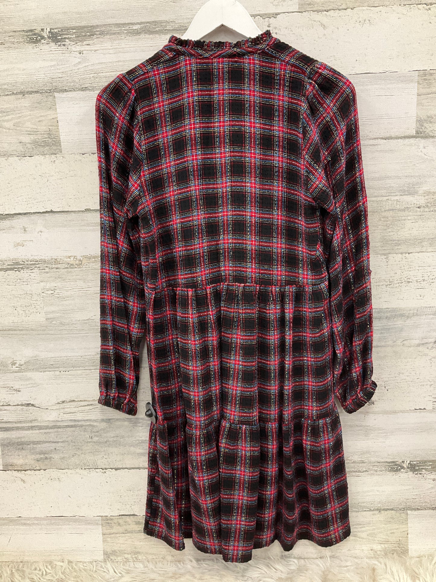Dress Casual Midi By Loft In Plaid Pattern, Size: Xs
