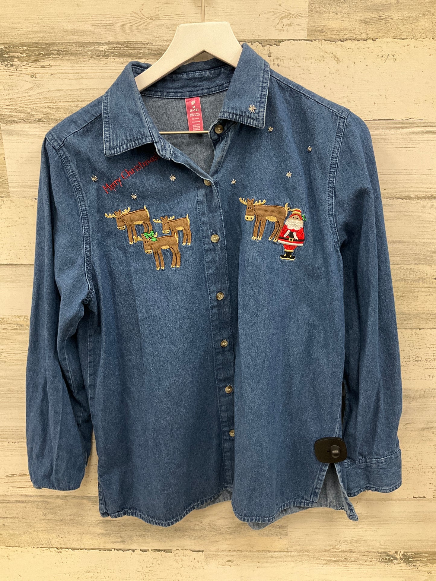 Top Long Sleeve By Clothes Mentor In Blue Denim, Size: M
