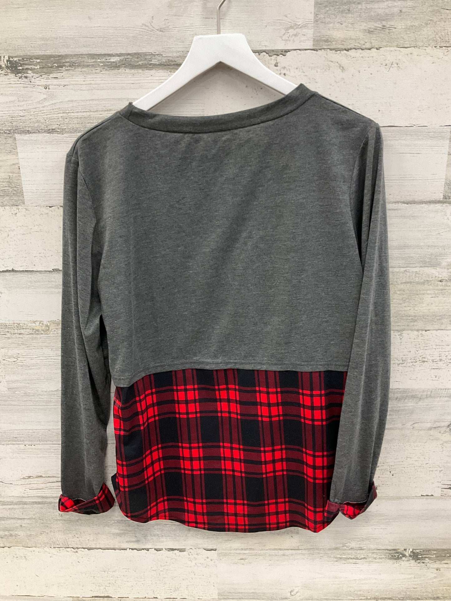 Top Long Sleeve By Cmf In Grey, Size: L