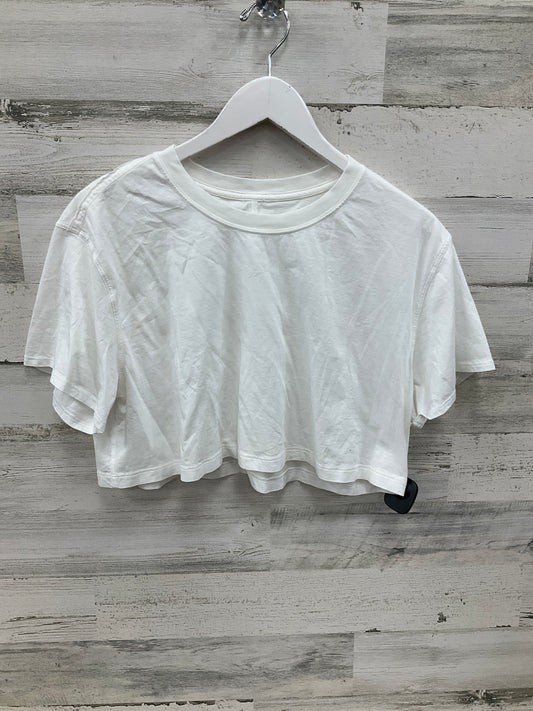 Athletic Top Short Sleeve By Lululemon In White, Size: 8