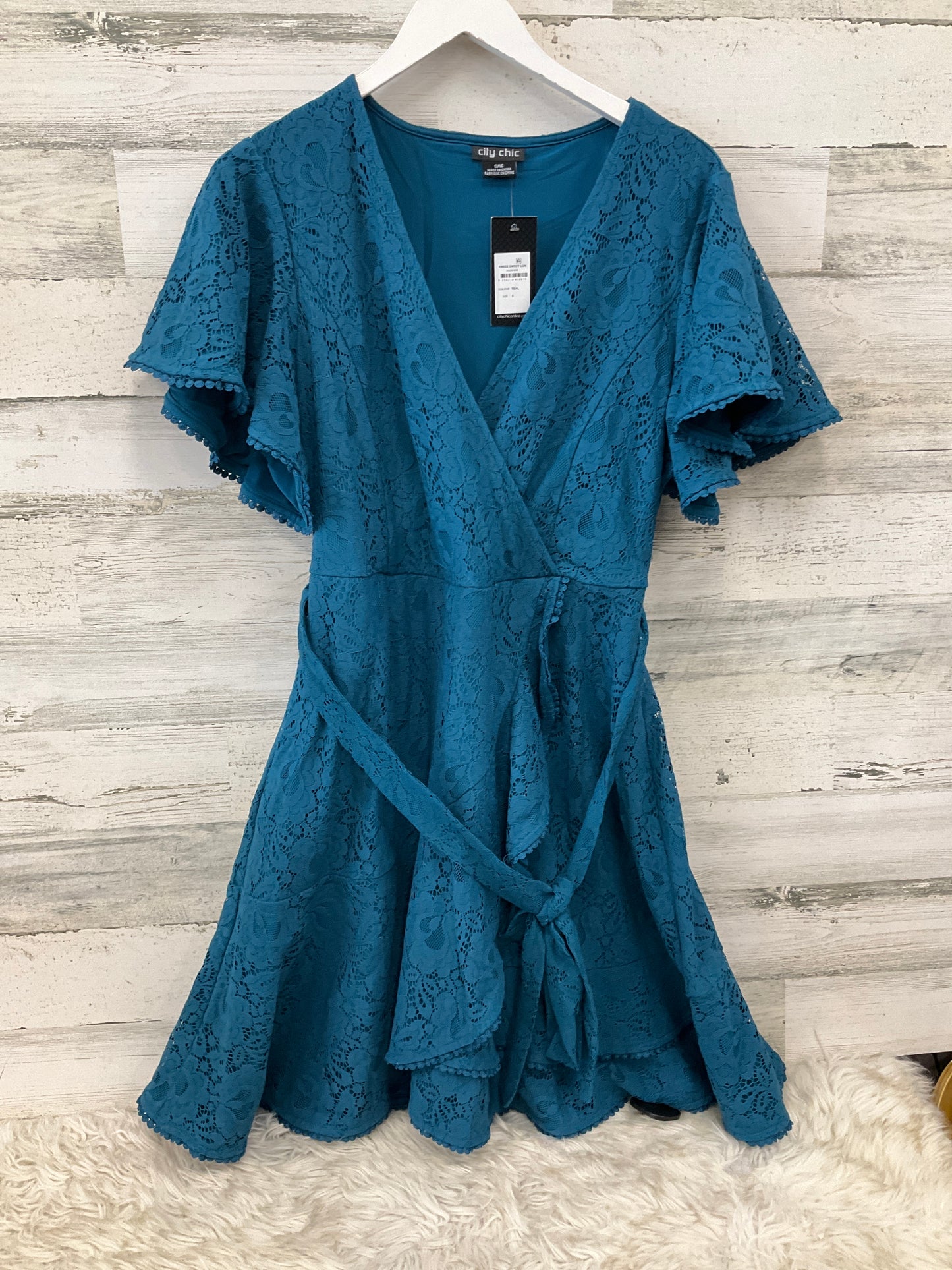 Dress Casual Short By City Chic In Teal, Size: Xl