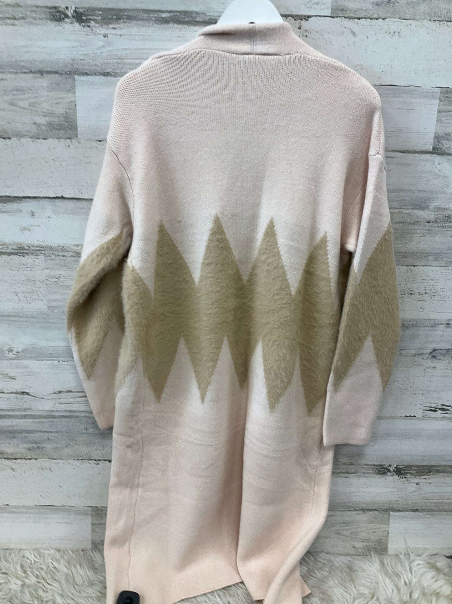 Sweater Cardigan By Clothes Mentor In Pink & Tan, Size: Xl