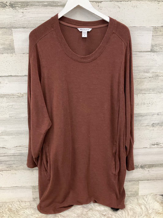 Tunic 3/4 Sleeve By Athleta In Brown, Size: 3x