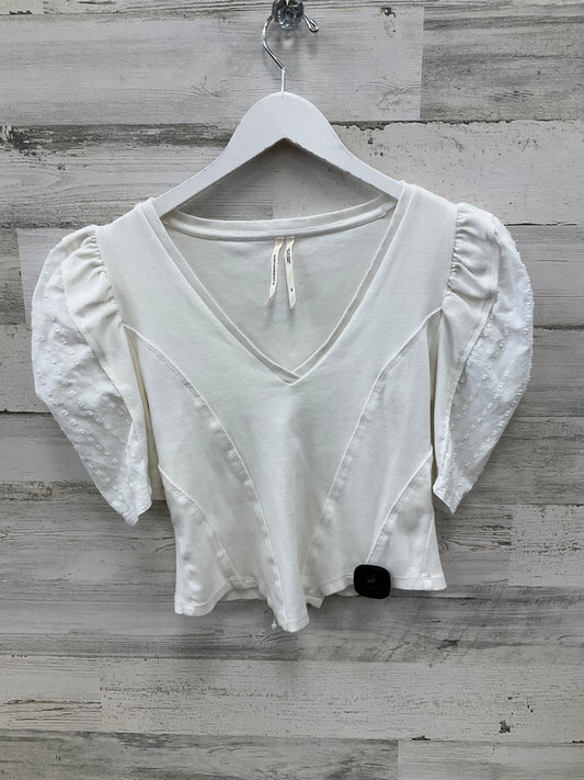 Top Short Sleeve By Anthropologie In White, Size: Xs