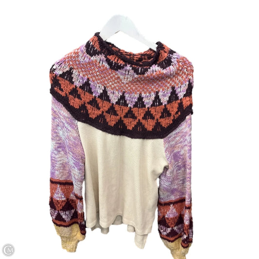 Top Long Sleeve By Free People In Multi-colored, Size: L