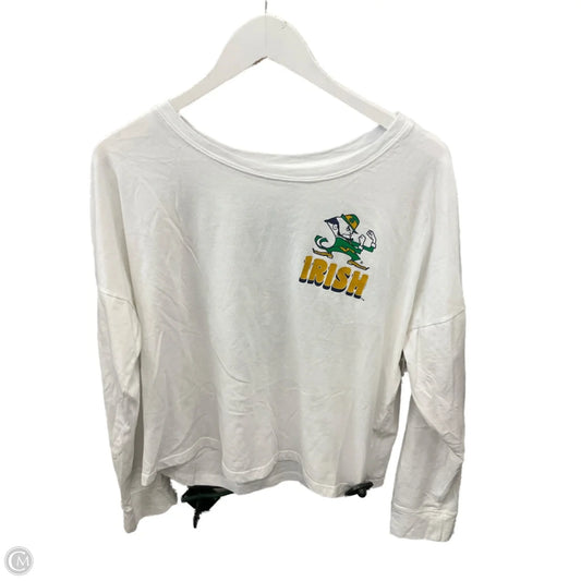 Athletic Top Long Sleeve Crewneck By Clothes Mentor In White, Size: L