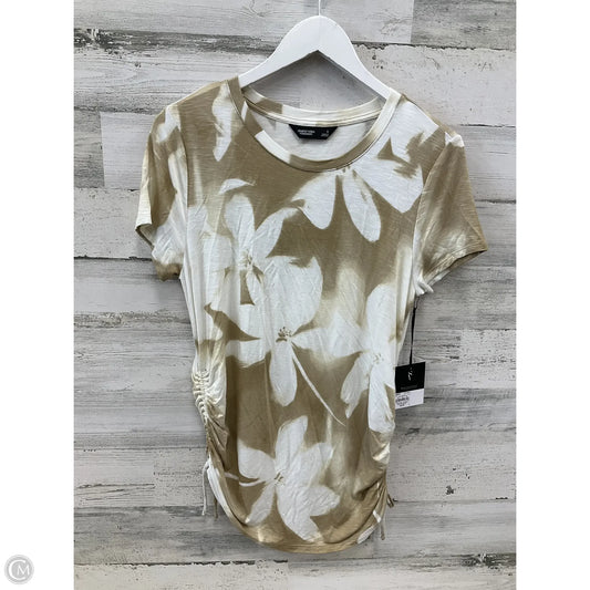 Top Short Sleeve By Simply Vera In Gold & White, Size: S