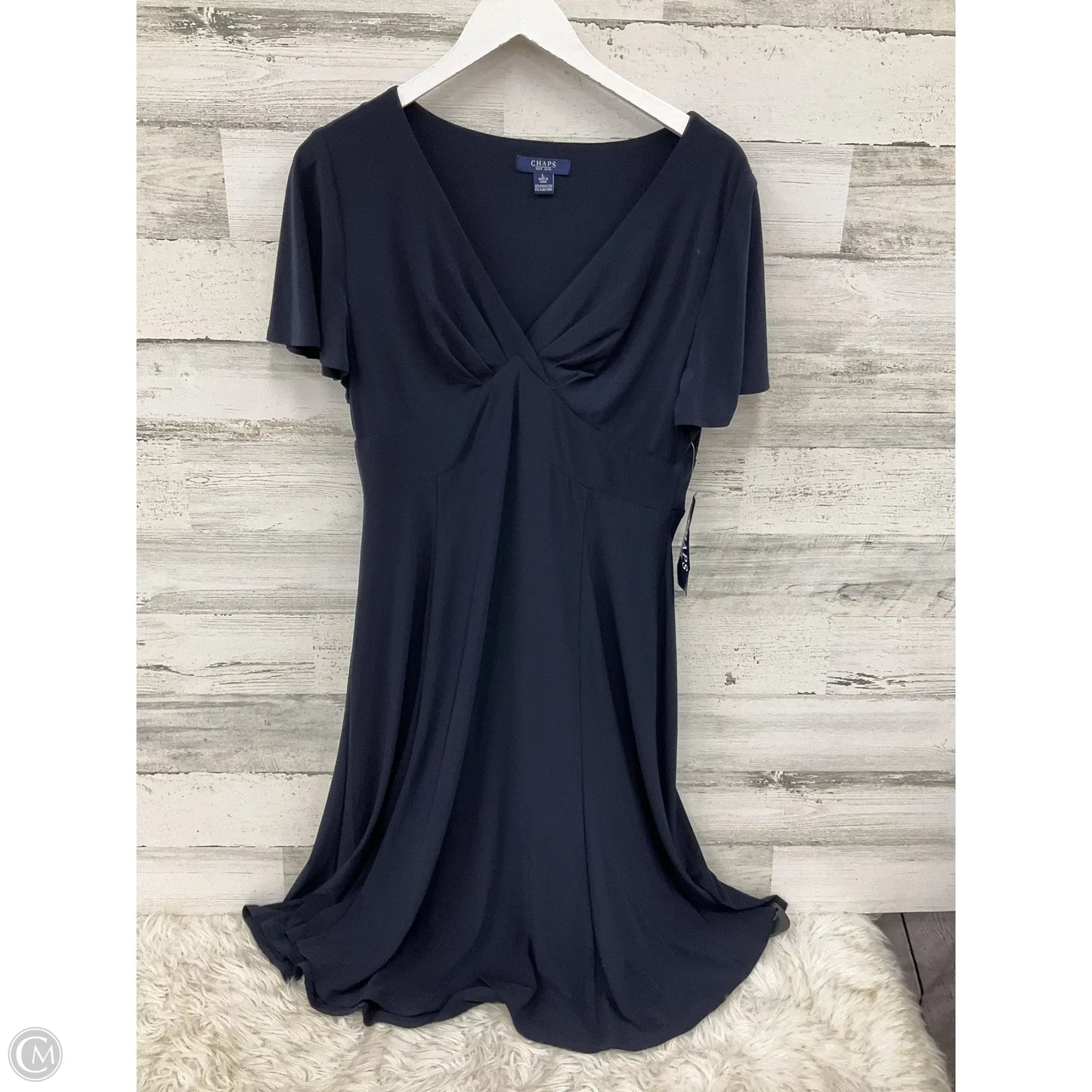 Dress Casual Midi By Chaps In Navy, Size: L