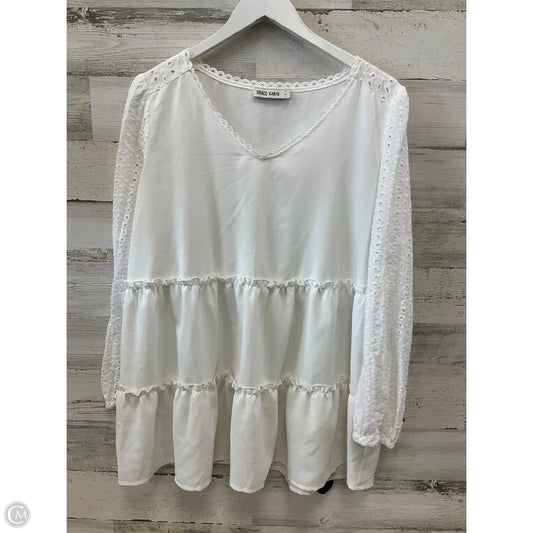 Top Long Sleeve By Grace Karin In White, Size: L