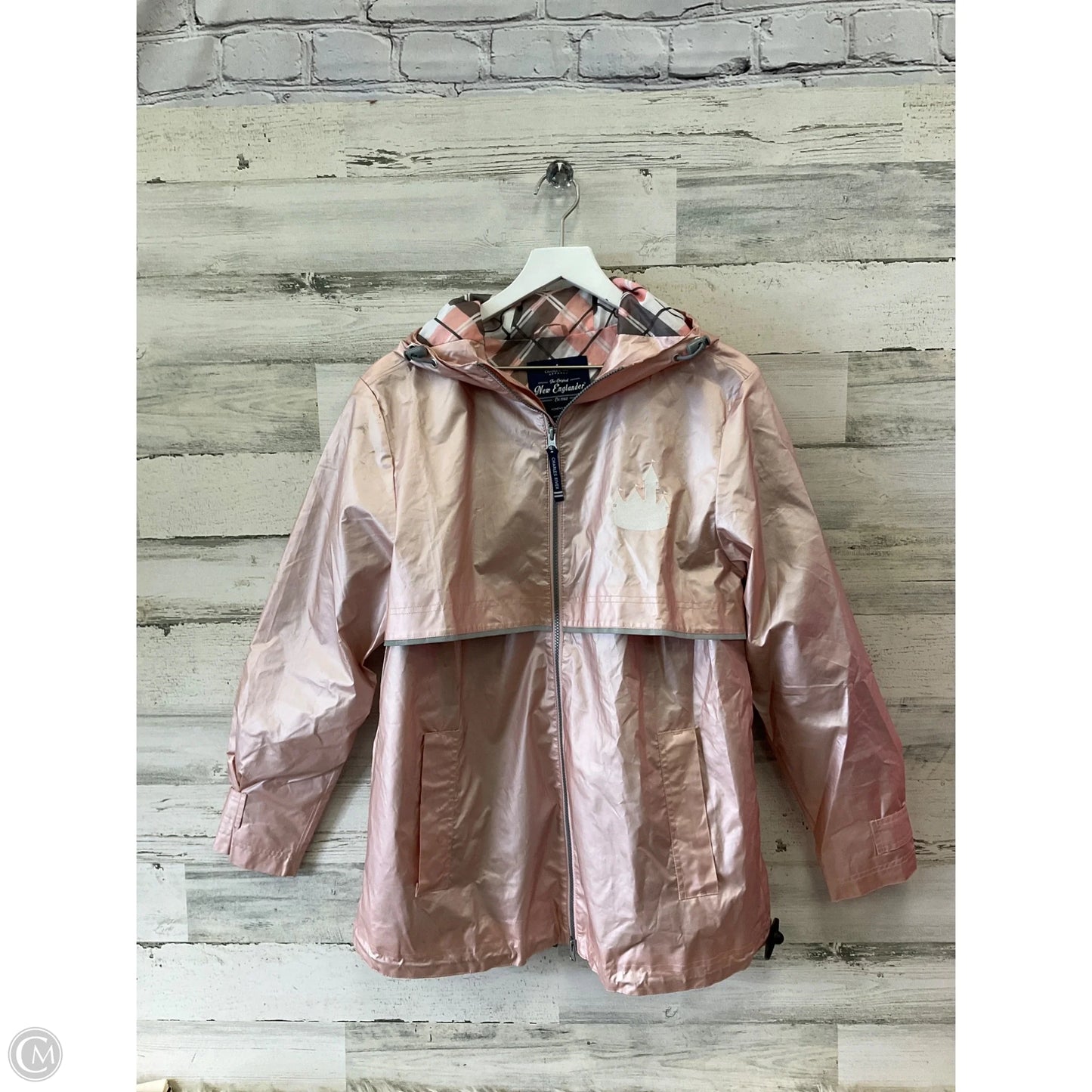 Jacket Windbreaker By Clothes Mentor In Pink, Size: L