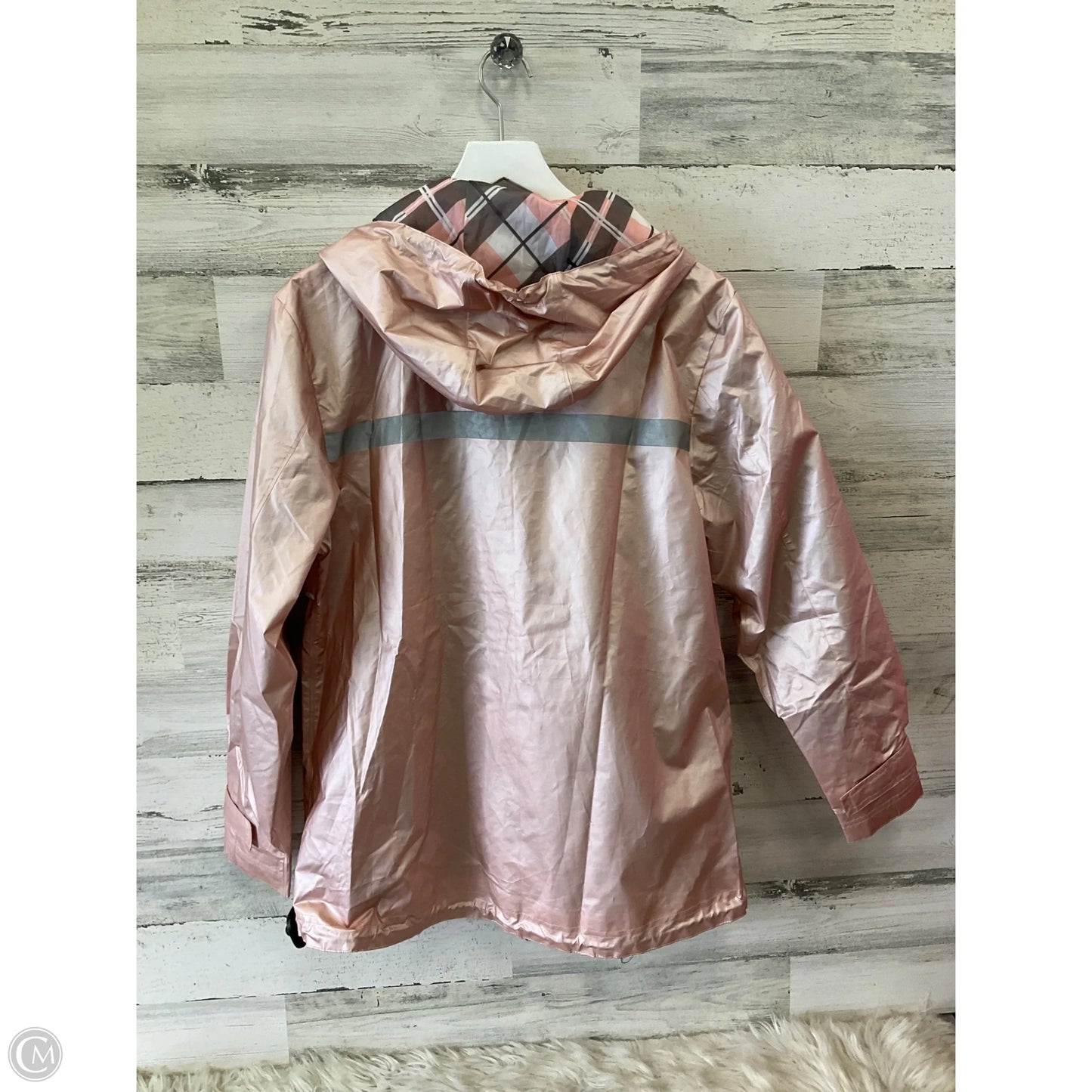Jacket Windbreaker By Clothes Mentor In Pink, Size: L