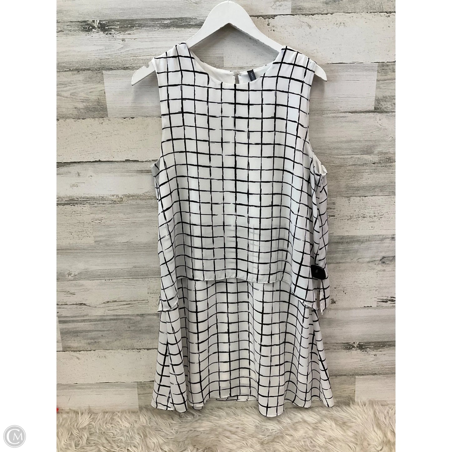 Dress Casual Midi By Massini In Black & White, Size: L
