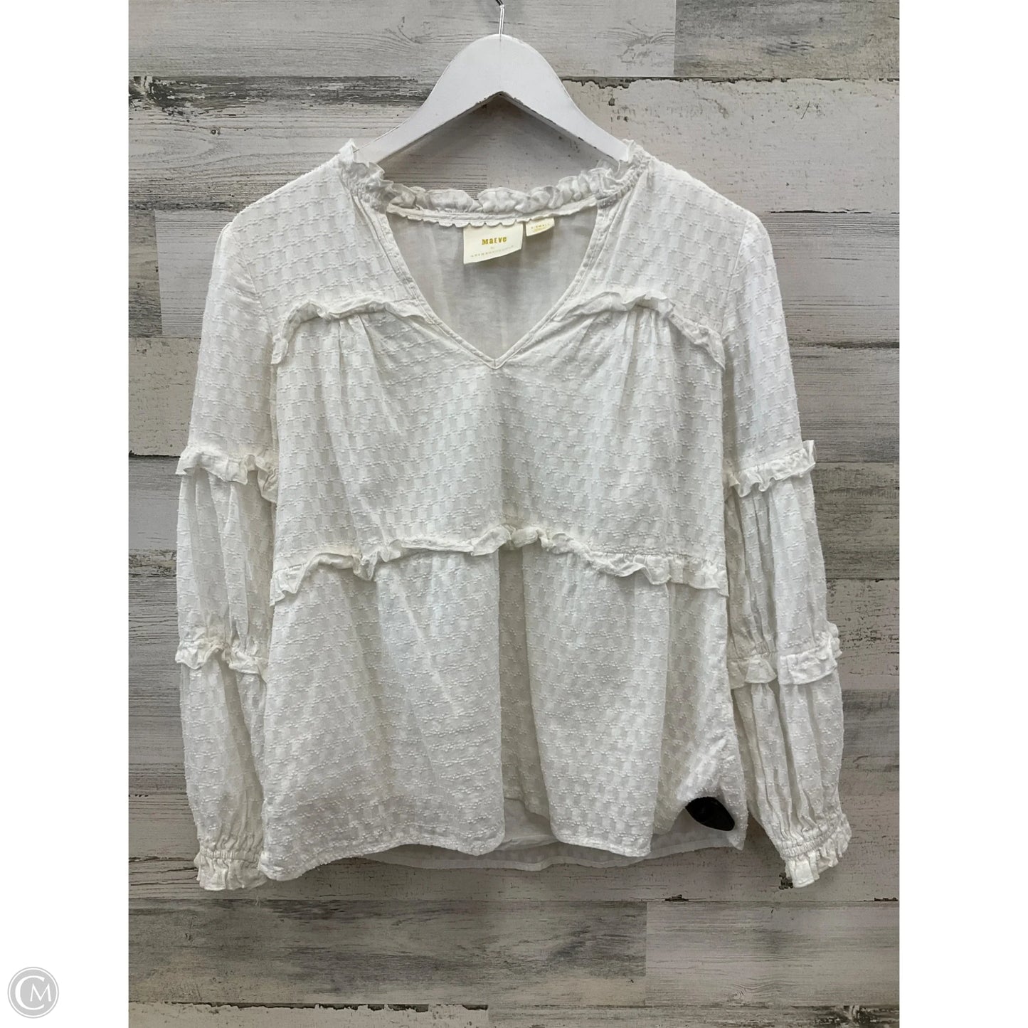 Top Long Sleeve By Maeve In White, Size: Xs