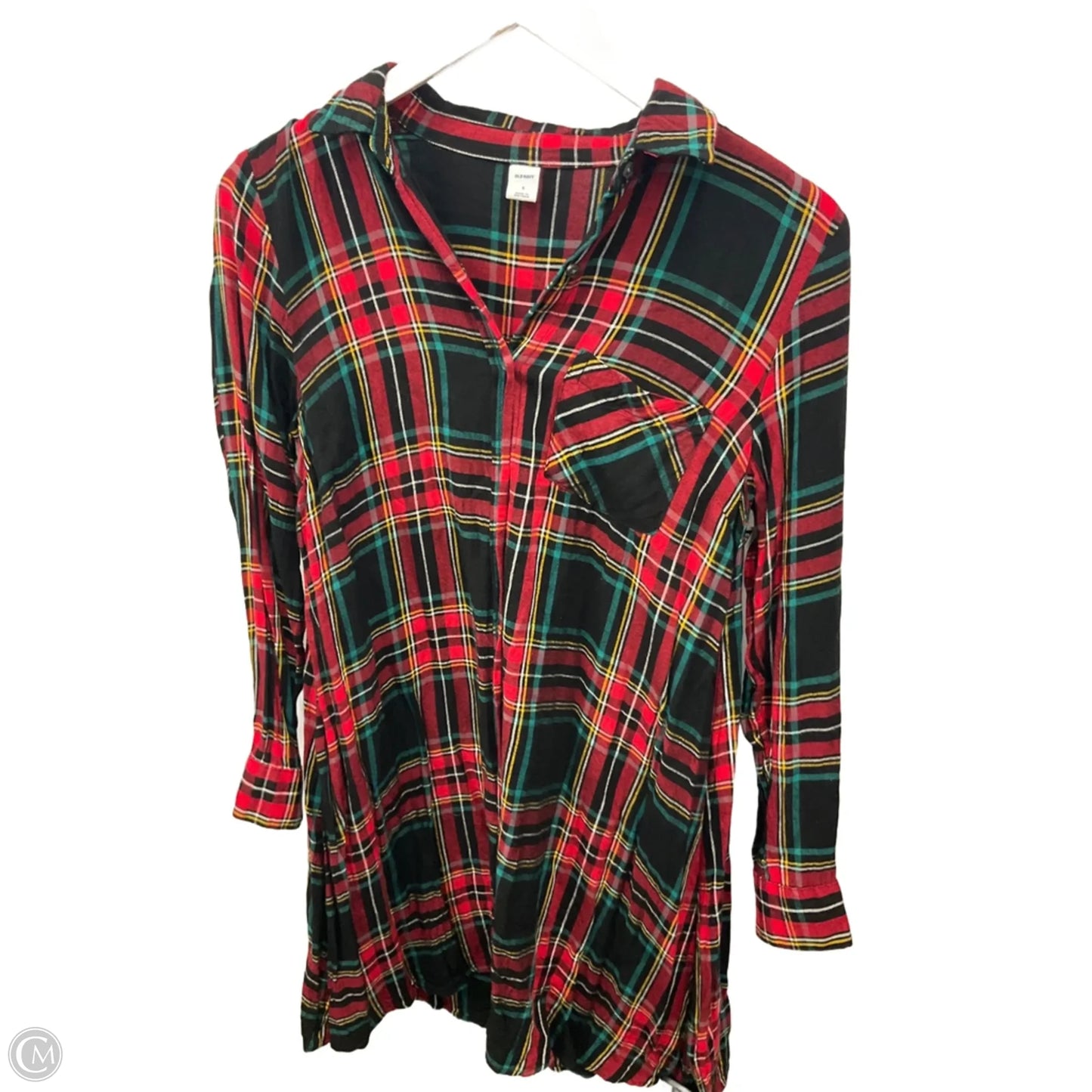 Top Long Sleeve By Old Navy In Green & Red, Size: S