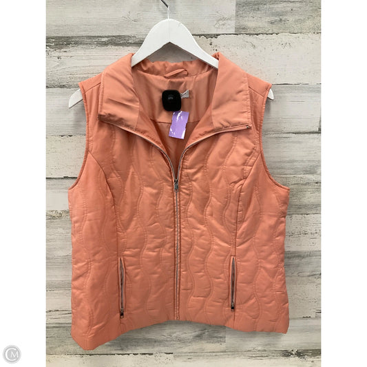 Vest Puffer & Quilted By Christopher And Banks In Peach, Size: Xl