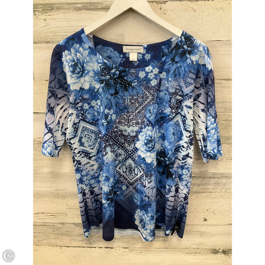 Top Short Sleeve By Christopher And Banks In Blue, Size: Xl